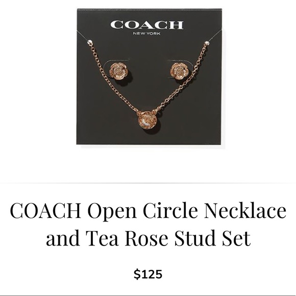 Nwt Coach Open Circle Necklace Tea 